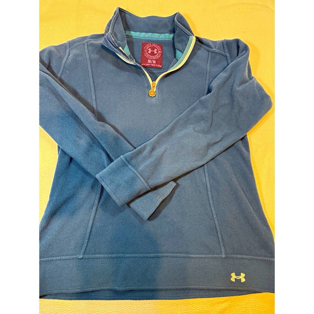 Under Armour Performance Womens M Blue Fleece 1/4 Zip Mock Neck Pullover